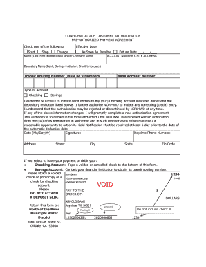 ACH Customer Authorization Form