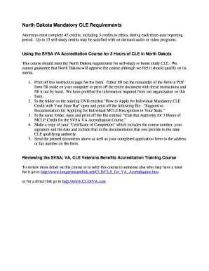 North Dakota CLE Credit Application Form