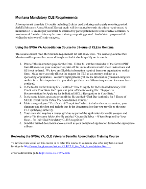Montana CLE Application Form
