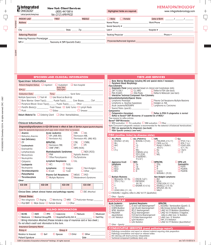 Hematopathology Test Request Form