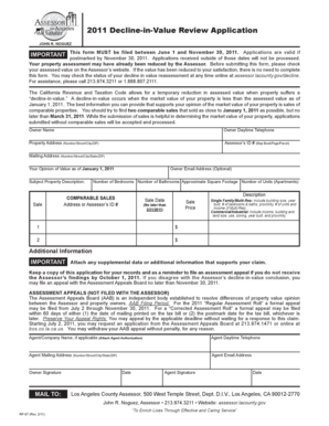 California Decline-in-Value Review Application