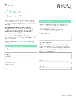 University VPN Registration Form