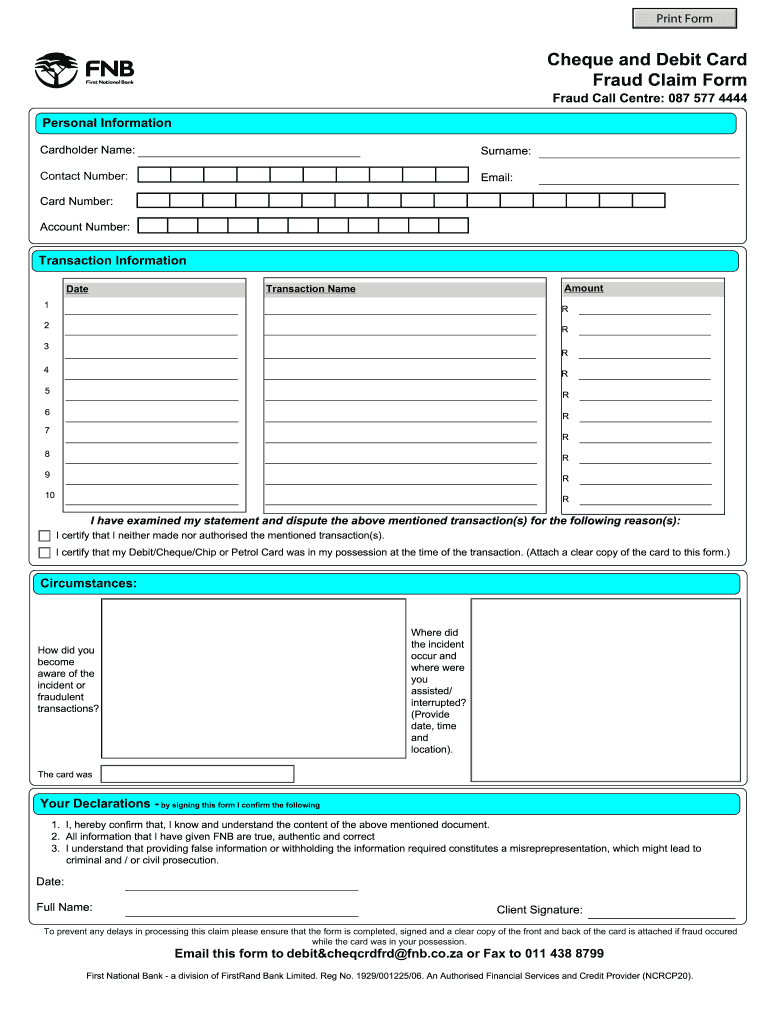 Fnb Fraud Claim Form Fill Out Sign Online DocHub Fnb Fraud Claim Form Fill Out Sign Online DocHub