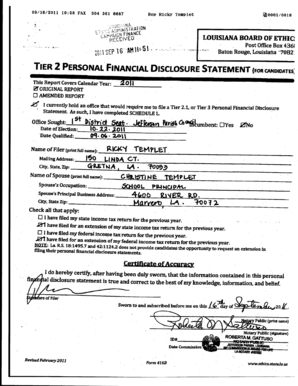 Louisiana Personal Financial Disclosure Statement