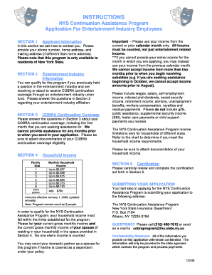 NYS Continuation Assistance Program - for Entertainment Industry Employees - Instructions and Application. Conference Proceedings of WissKom 2010, J lich, 2010 - equityleague