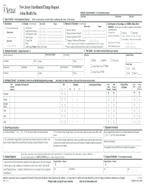 New Jersey Enrollment/Change Request Form