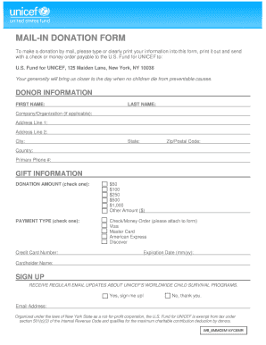 Mail-In Donation Form