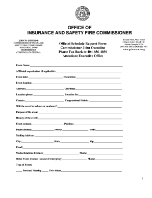 Georgia Schedule Request Form