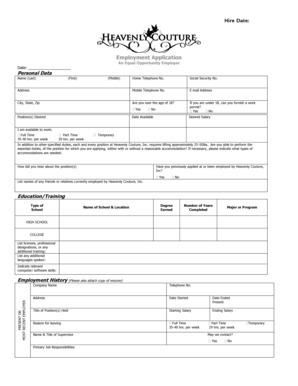 Employment Application Form