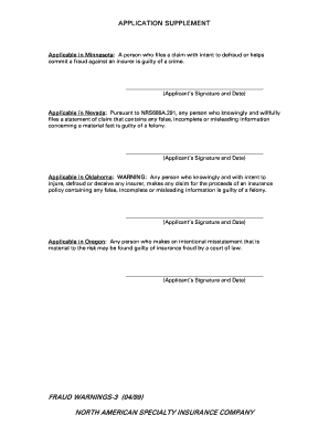 Insurance Fraud Warning Form