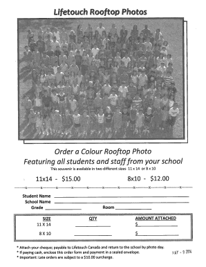 Lifetouch Rooftop Photo Order Form