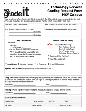 VCU Grading Request Form