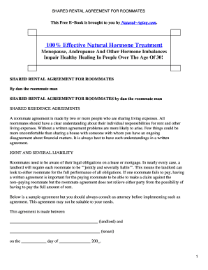 Shared Rental Agreement for Roommates