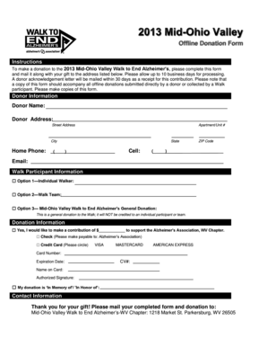 Offline Donation Form