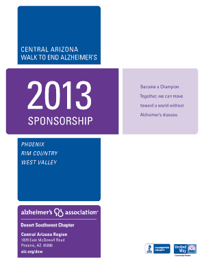 Walk to End Alzheimer’s Sponsorship Form