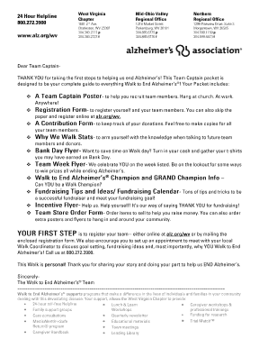 Walk to End Alzheimer’s Registration Form