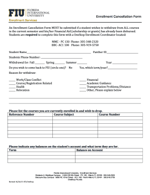 Enrollment Cancellation Form