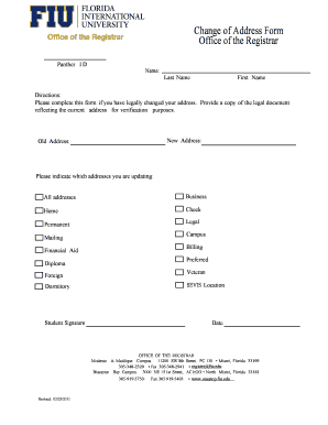 Change of Address Form