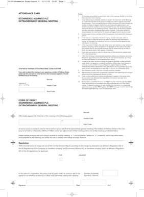 Ecommerce Alliance PLC Proxy Form