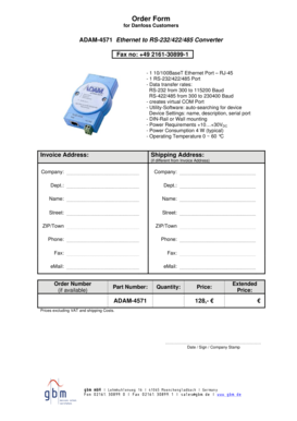 Danfoss Customer Order Form