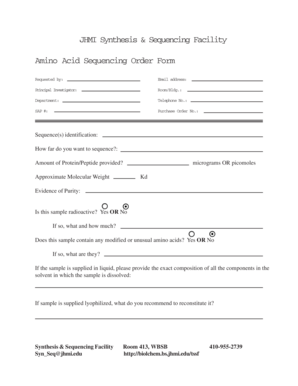 Codon chart amino acid - Amino Acid Sequencing Order Form - biolchem bs jhmi