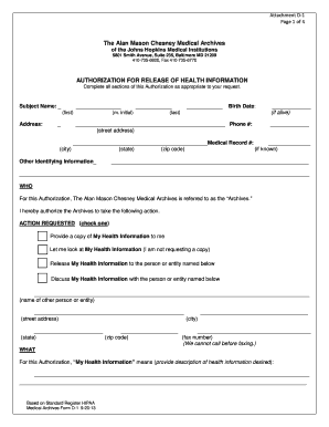 Authorization for Release of Health Information