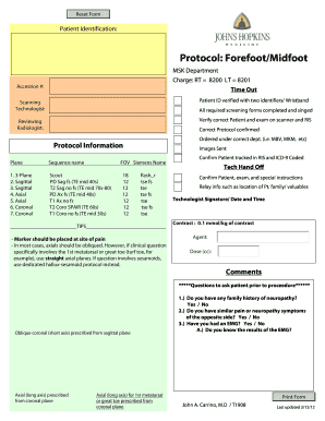 Forefoot/Midfoot MRI Protocol