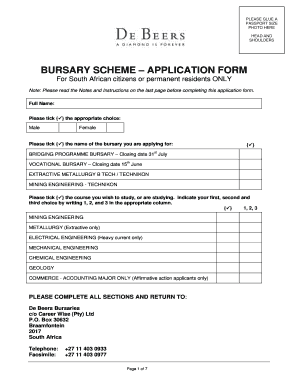Bursary Scheme Application Form