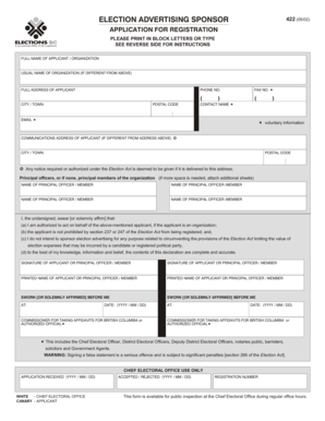 Election Advertising Sponsor Registration Form