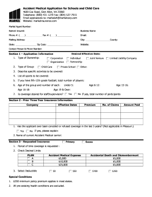 Accident Medical Application for Schools and Child Care