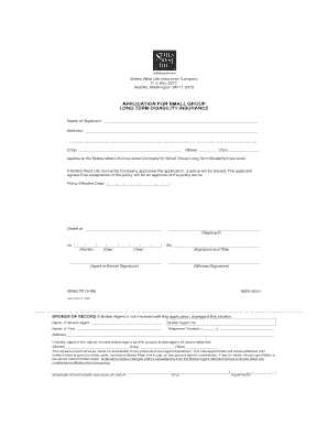 Small Group Long Term Disability Insurance Application