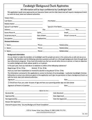 Osbi background check form - Background Check Form.pdf - Candlelight Christian Fellowship