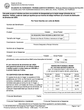 DECLARACIÓN DEL PODERHABIENTE - PROGRAMA ALIMENTOS DE EMERGENCIA