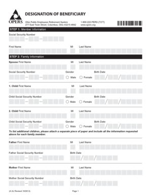 Ohio Beneficiary Designation Form