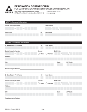 Ohio Beneficiary Designation Form