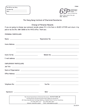 Change of Personal Records Form