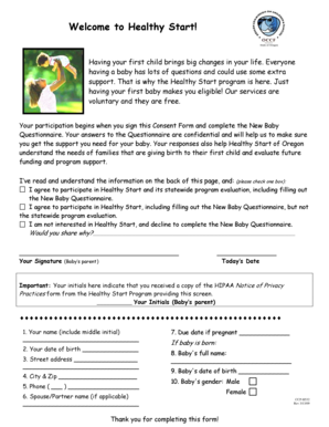 Healthy Start Consent Form