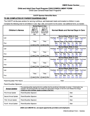 Child Enrollment Form