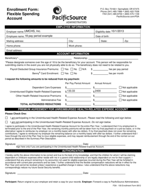 Flexible Spending Account Enrollment Form