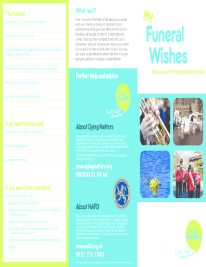 Funeral Wishes Form