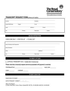 Transcript Request Form