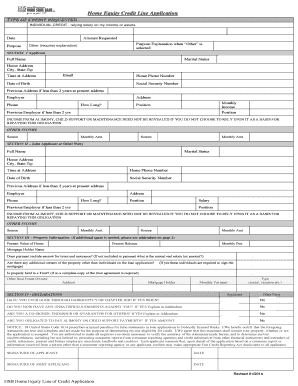 Home Equity Line of Credit Application