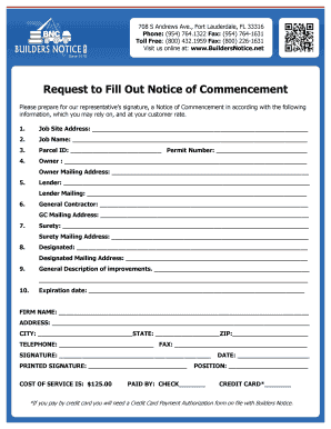 Notice of Commencement Form