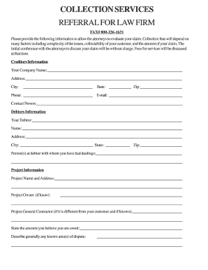 Collection Services Referral Form
