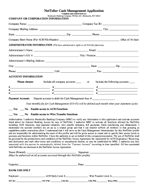 NetTeller Cash Management Application