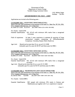 Government of India Job Application Form