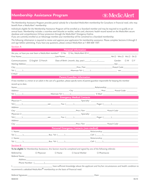 Membership Assistance Program Application