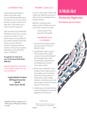 MedicAlert Membership Registration Form