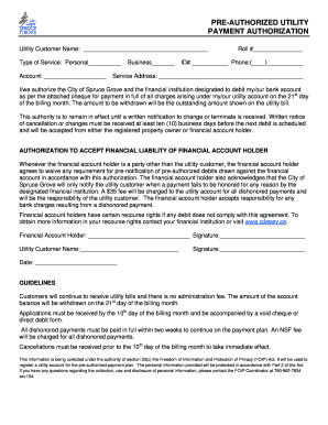 Utility Payment Authorization Form