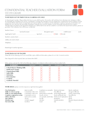 Confidential teacher evaluation form - Aurora Christian Schools - aurorachristian